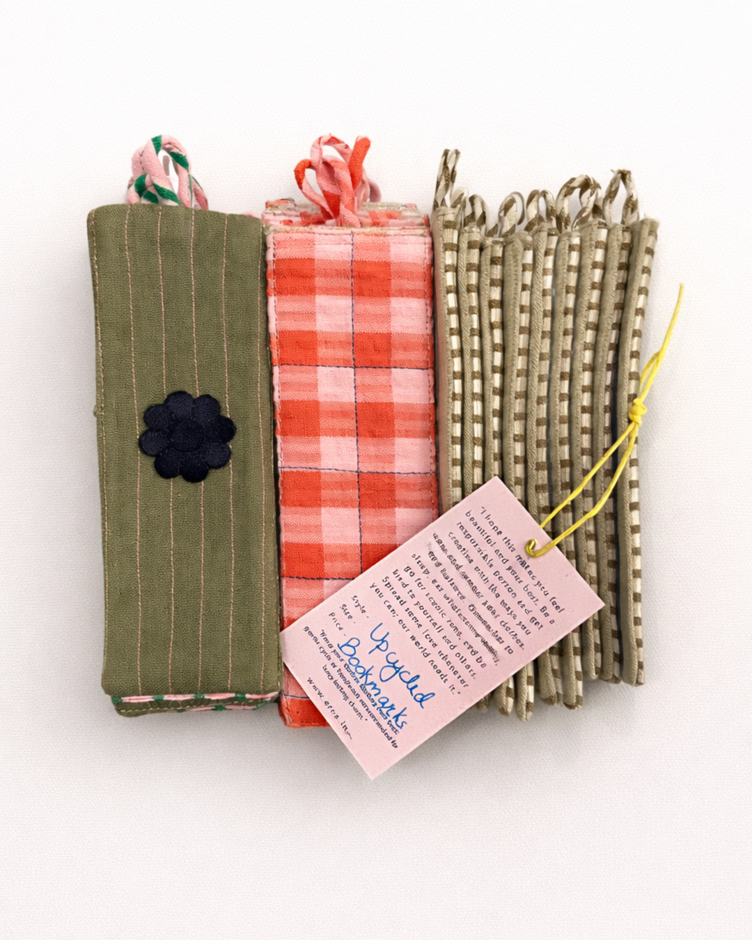 Upcycled Fabric Bookmarks (set of 4)