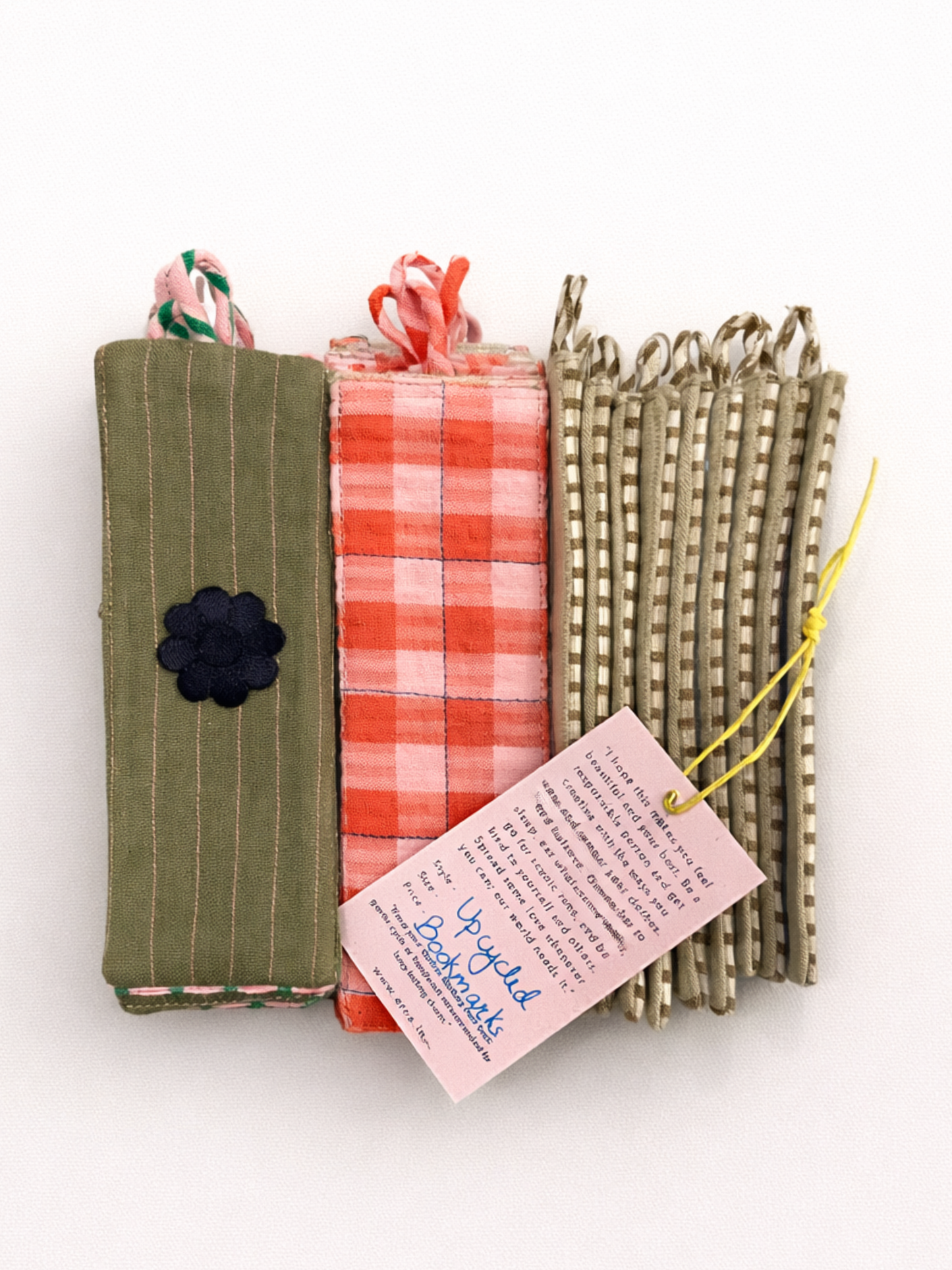 Upcycled Fabric Bookmarks (set of 4)